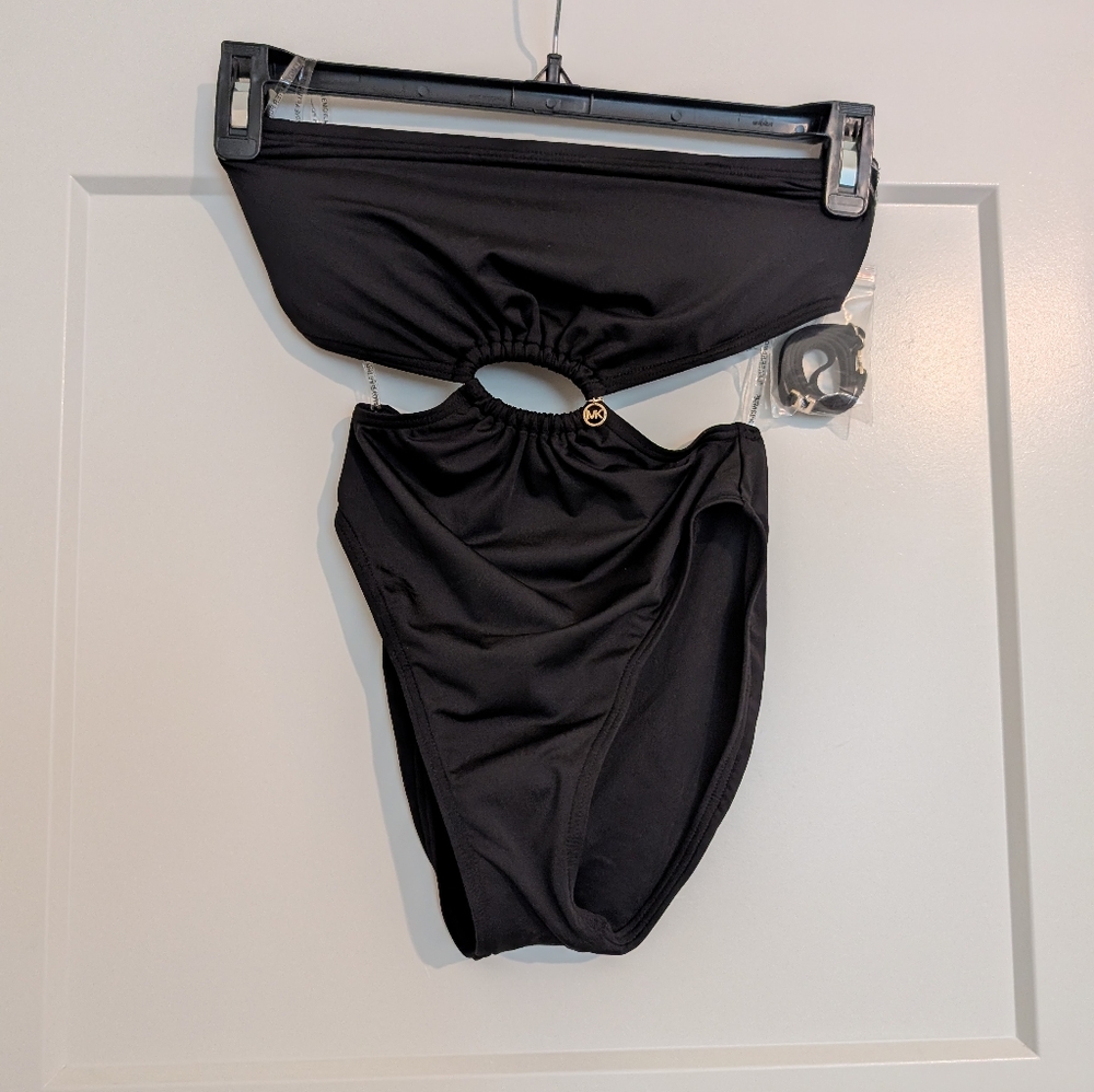 Michael Kors Black Cutout Swimsuit Size 4 NWT